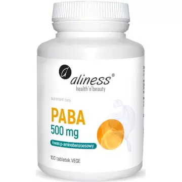 Aliness Paba 500mg 100tab vege kwas p-aminobenzoesowy B-10 Młodość