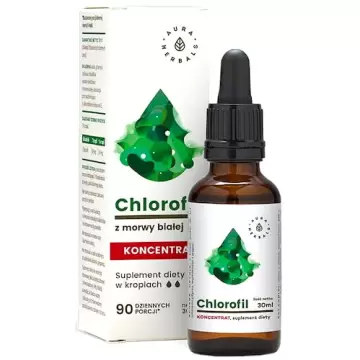 Aura Herbals Chlorofil z morwy białej koncentrat 30ml krople - suplement diety 