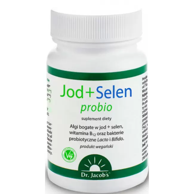 Dr. Jacobs Jod + Selen Probio + B12  90kaps Algi+Probiotyk - suplement diety
