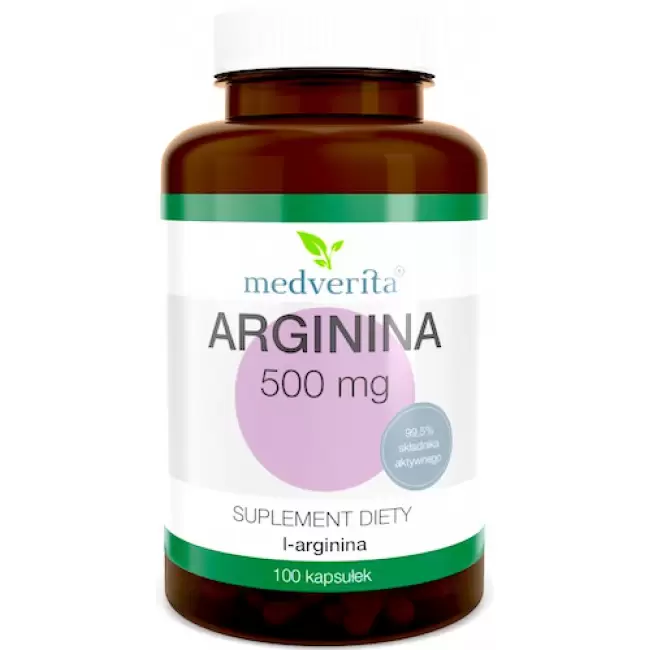 Medverita Arginina L-arginina 500mg 100kaps  - suplement diety