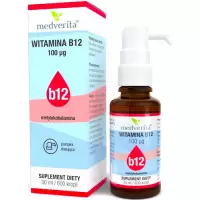 Medverita B12 metylokobalamina 30ml vege suplement diety Anemia Układ nerwowy