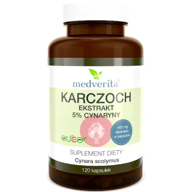 Medverita Karczoch ekstrakt 5% cynaryny 400mg 120kaps - suplement diety
