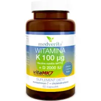 Medverita Witamina K2 100mcg + D3 2000IU 60kaps - suplement diety