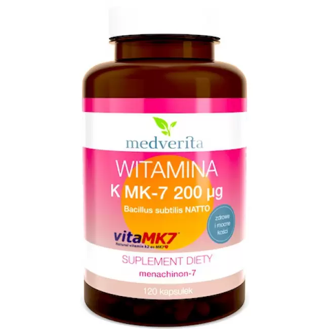 Medverita Witamina K2 200mcg MK-7 120kaps - suplement diety k-2