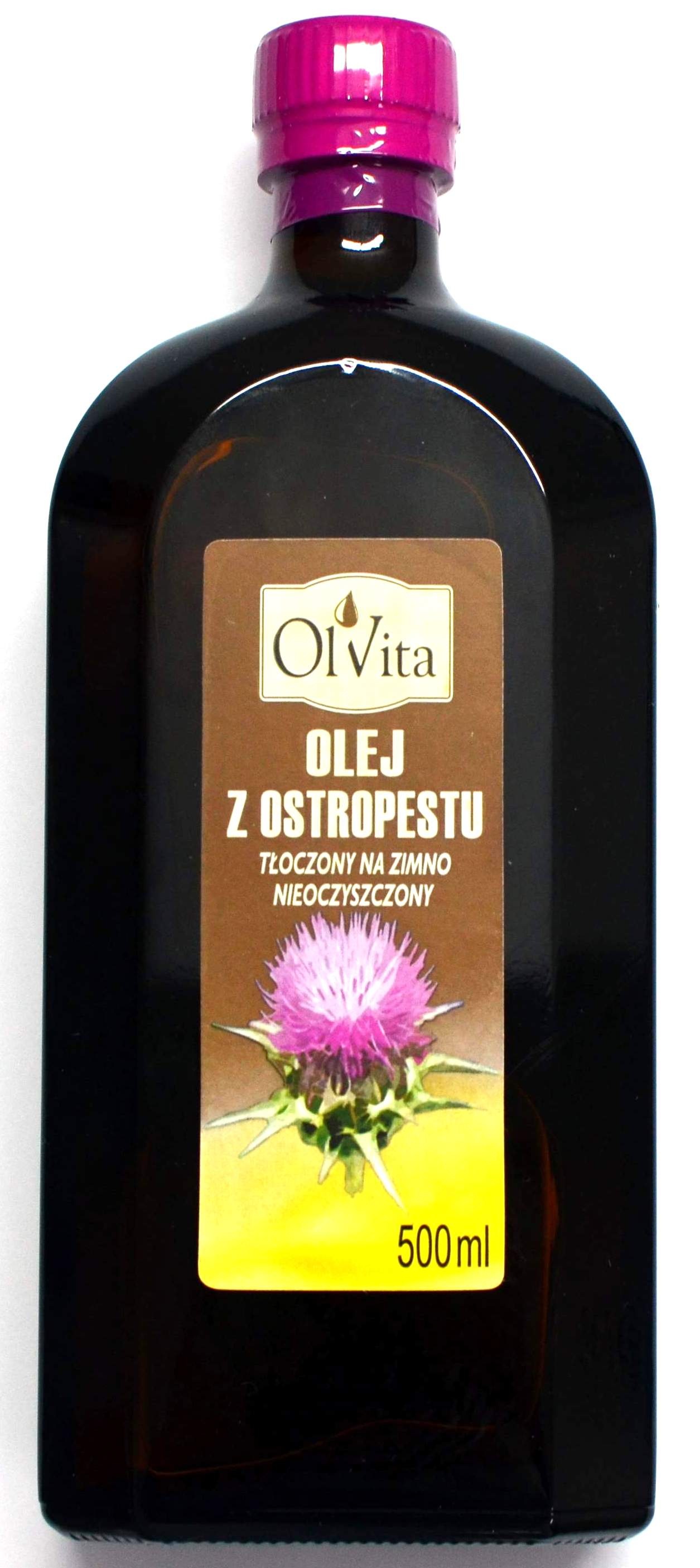 OlVita Olej z ostropestu tłoczony na zimno nieoczyszczony 500ml fit