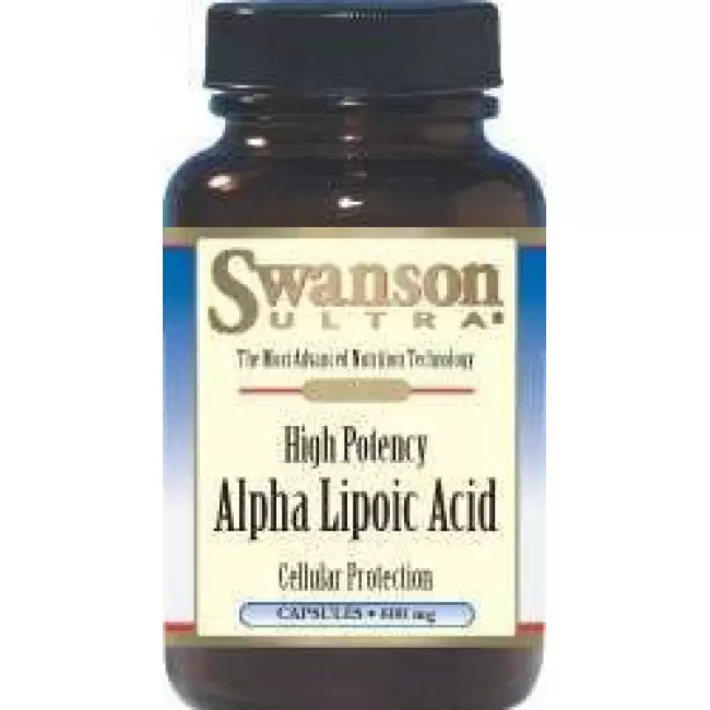 Swanson ALA kwas alfa liponowy 600mg 60kaps - suplement diety Antystarzeniowy