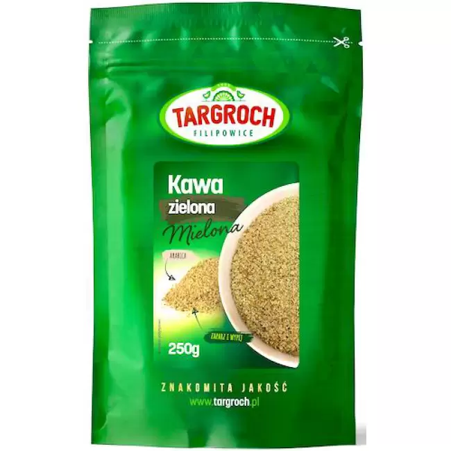 Targroch Kawa zielona mielona Arabica 250g Odchudzanie Glukoza Cholesterol