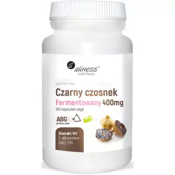 Aliness Czarny czosnek fermentowany ABG10+ 400mg 100kaps vege - suplement diety Allilocysteina Starzenie