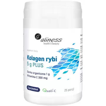 Aliness Kolagen rybi 5g PLUS siarka OptiMSM 1g wit.C x 25porcji proszek - suplement diety Mocne Stawy i Kości 