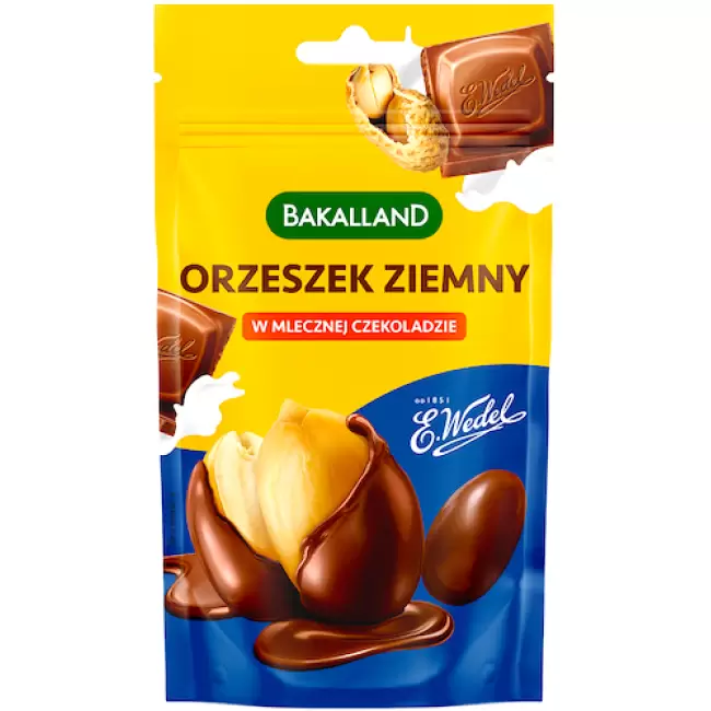 Bakalland Orzechy ziemne Arachidy w mlecznej czekoladzie Wedel 72g