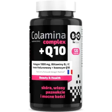 Bioorganic Colamina Complex Q10 120kaps - suplement diety Skóra Włosy Paznokcie Kości Kolagen NatiCol Hialuron