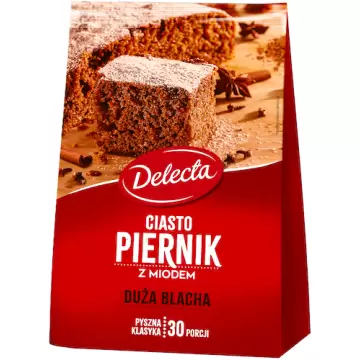 Delecta Ciasto Piernik z miodem 680g Duża blacha 30 porcji Pyszne Korzenne