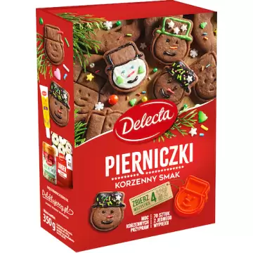 Delecta Pierniczki 350g Korzenne Ciasteczka Cynamonowe 70szt. Aromatyczne Foremka