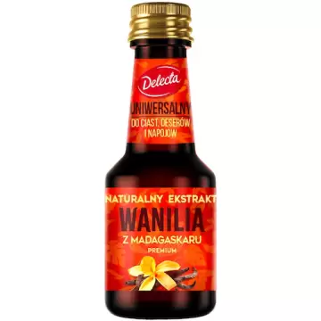 Delecta Wanilia Naturalny ekstrakt 30ml Premium z Madagaskaru Ciasta Desery Napoje