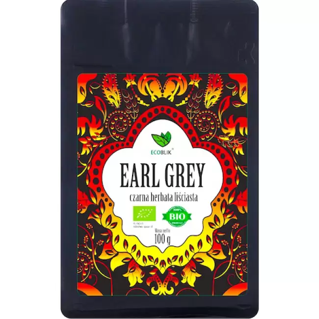 EcoBlik BIO Herbata czarna liściasta EARL GREY 100g luz EKO Intensywny aromat