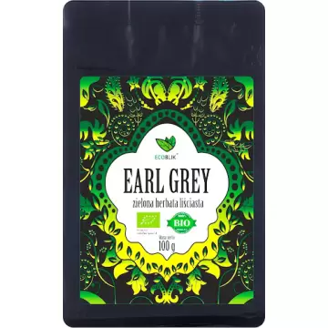 EcoBlik BIO Herbata zielona liściasta EARL GREY luz EKO 100g Delikatny smak