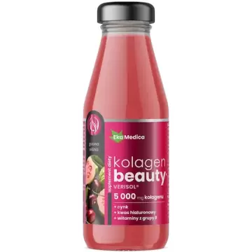 EkaMedica Kolagen Beauty funkcjonalne smoothie 250ml - suplement diety Kwas Hialuronowy Cynk B-complex