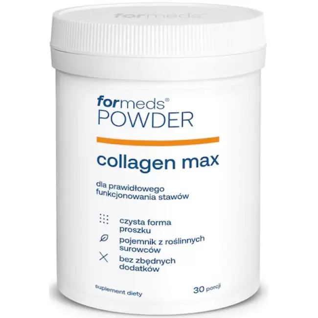 ForMeds F-COLLAGEN MAX Kolagen+Kwas Hialuronowy+D3+K2+C 30prc proszek - suplement diety Kości Mięśnie Skóra