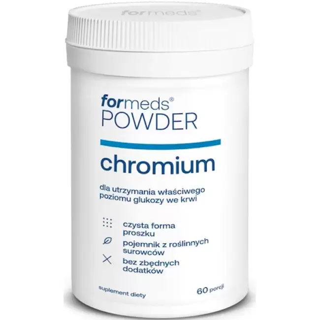 ForMeds Powder F-CHROMIUM 200 Chrom Pikolinian 60prc proszek - suplement diety Metabolizm Glukoza