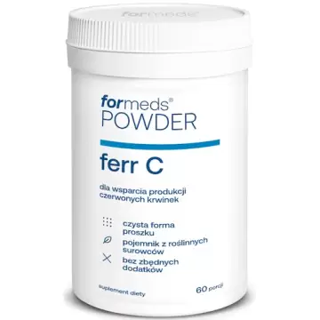 ForMeds Powder F-FERR C Żelazo+wit.C 60prc proszek - suplement diety Krwinki Anemia Niedokrwistość Energia