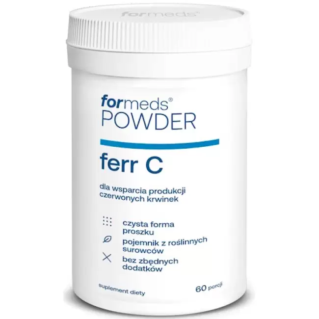 ForMeds Powder F-FERR C Żelazo+wit.C 60prc proszek - suplement diety Krwinki Anemia Niedokrwistość Energia
