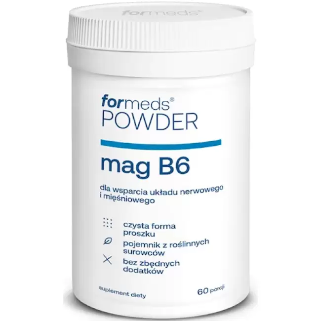 ForMeds Powder F-MAG B-6 Magnez + witamina B6 60prc proszek - suplement diety Mięśnie Układ Nerwowy Energia