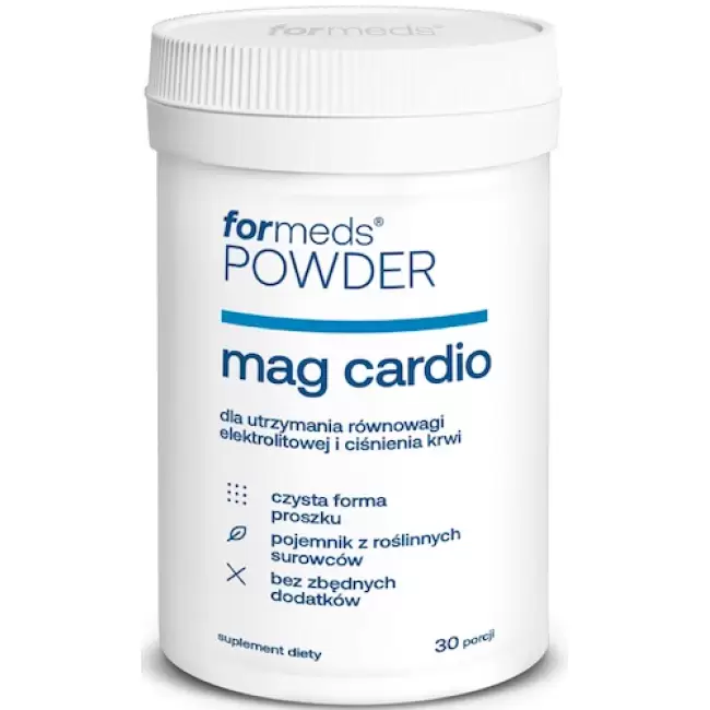 ForMeds Powder F-MAG CARDIO Cytryniany: Magnez+Potas+B6 30prc proszek - suplement diety Serce Ciśnienie Energia