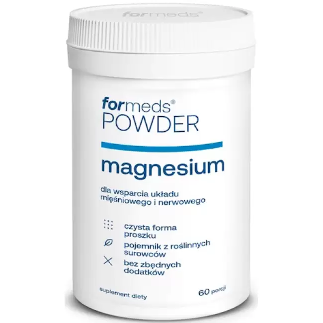 ForMeds Powder F-MAGNESIUM Cytrynian Magnezu 60prc proszek - suplement diety Układ Nerwowy Mięśnie Energia Stres