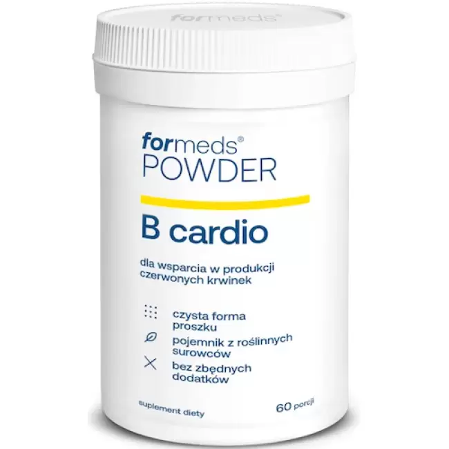 ForMeds Powder F-VIT B CARDIO Witamina B12 i B6 + Kwas Foliowy 60prc proszek - suplement diety Serce Energia