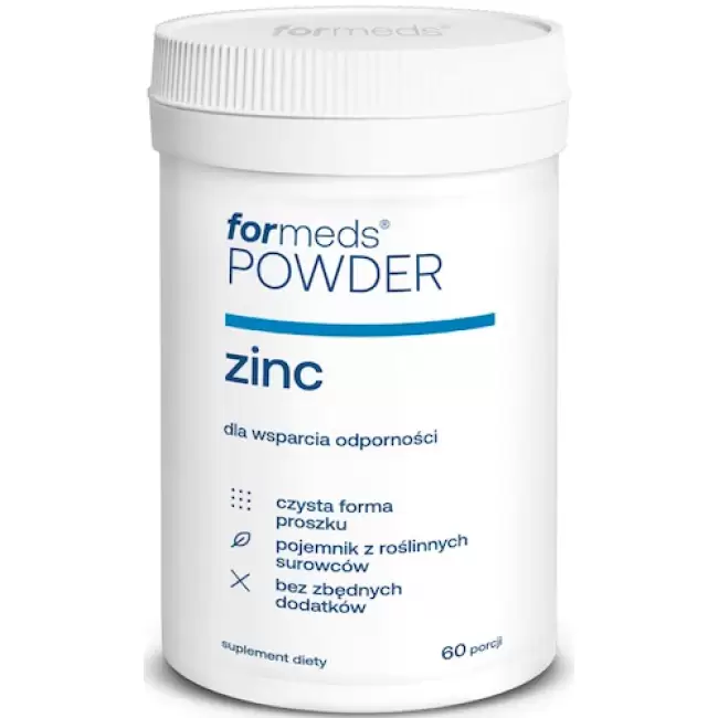 ForMeds Powder F-ZINC Cynk cytrynian 60prc proszek - suplement diety Odporność Włosy Skóra Paznokcie Płodność