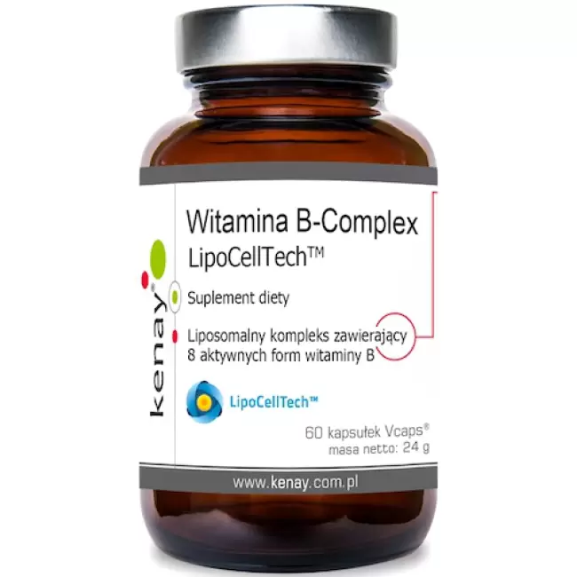 Kenay B-complex LipoCellTech 60kaps vege - suplement diety Liposomalny Kompleks 8 Aktywnych Form Witamin B