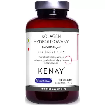 Kenay Kolagen Hydrolizowany Typu II BioCell Collagen 120kaps - suplement diety Chondroityna Kwas Hialuronowy USA