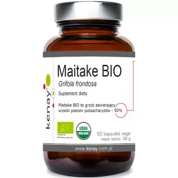 Kenay Maitake BIO Grifola frondosa 60kaps vege - suplement diety Grzyb organiczny 50% Polisacharydów