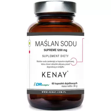 Kenay Maślan Sodu SUPREME 1200mg 60kaps vege dojelitowych - suplement diety Kwas masłowy Jelita Trawienie