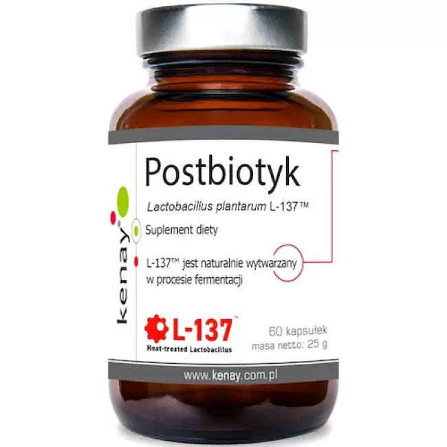 Kenay Postbiotyk Lactobacillus Plantarum L-137 60kaps - suplement diety naturalny rybi