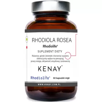 Kenay Rhodiola Rosea Różeniec Górski ekstrakt z korzenia 60kaps vege - suplement diety Percepcja Mózg