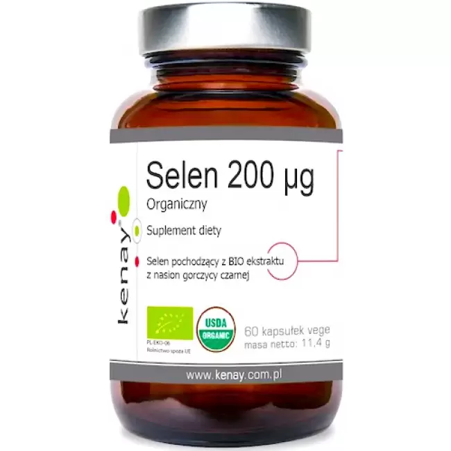 Kenay Selen Organiczny BIO 200mcg 60kaps - suplement diety