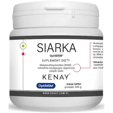 Kenay Siarka organiczna OptiMSM 300g proszek - suplement diety Mocne Stawy i Kości 