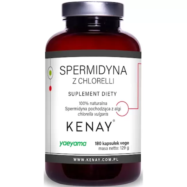Kenay Spermidyna naturalna z chlorelli Yaeyama 180kaps vege - suplement diety Autofagia Oczyszczenie Regeneracja
