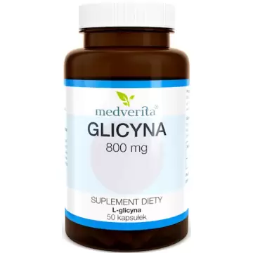 Medverita Glicyna 800mg L-glicyna 50kaps suplement diety Aminokwas Pamięć Sen