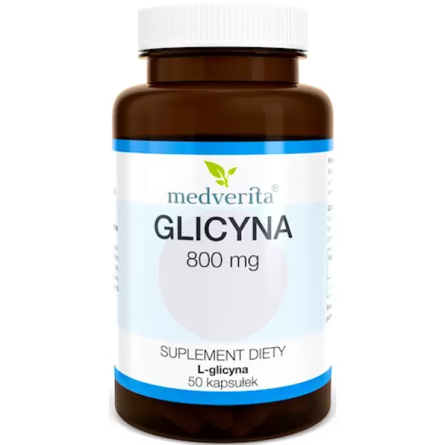 Medverita Glicyna 800mg L-glicyna 50kaps suplement diety Aminokwas Pamięć Sen