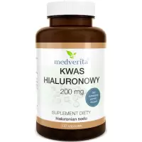 Medverita Kwas hialuronowy 200mg 120kaps - suplement diety hialuronian sodu Skóra Nawilżenie