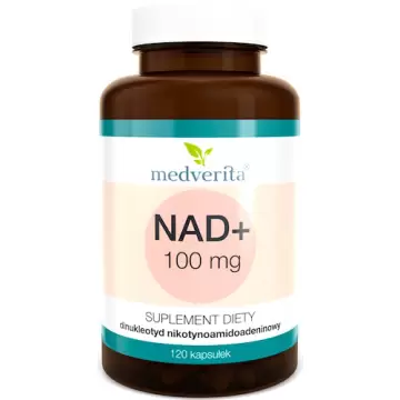 Medverita NAD+ Dinukleotyd Nikotynoamidoadeninowy 100mg 120kaps - suplement diety Mitochondria Regeneracja