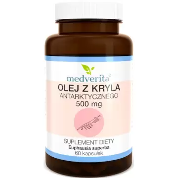 Medverita Olej z kryla antarktycznego Krill Oil 60kaps - suplement diety Omega-3 DHA Astaksantyna Odporność