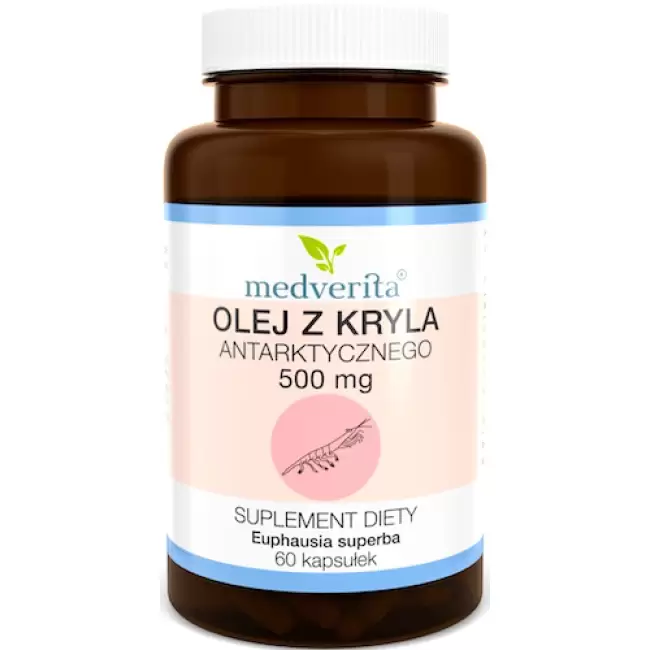 Medverita Olej z kryla antarktycznego Krill Oil 60kaps - suplement diety Omega-3 DHA Astaksantyna Odporność