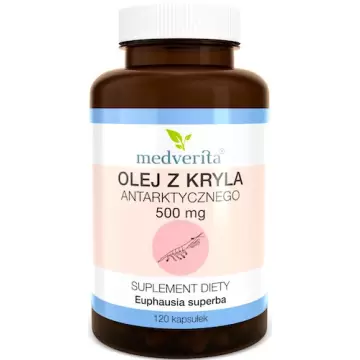 Medverita Olej z kryla antarktycznego Krill Oil 120kaps - suplement diety Omega-3 DHA Astaksantyna Odporność