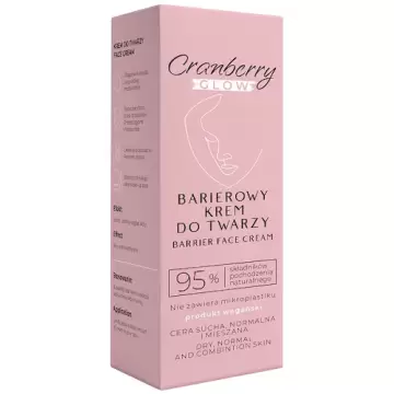 NOVA GOCranberry Barierowy krem do twarzy na dzień 50ml vege Naturalny Nawilżenie Ochrona pod Makijaż Łagodzący