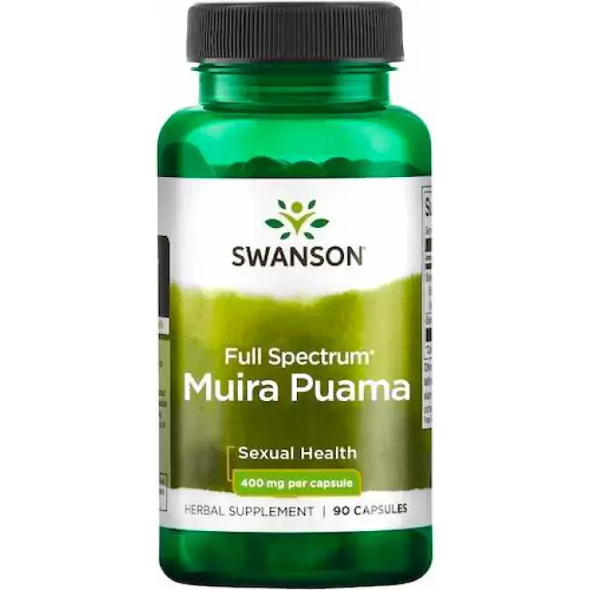 Swanson Full Spectrum Muira Puama Root 400mg 90kaps Drzewko Potencji - suplement diety