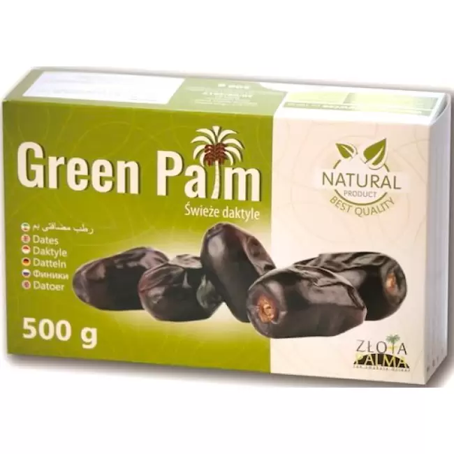 Targroch Green Palm Daktyle Świeże z Pestkami 500g Przekąska Potas Miedź Wit. B6 Miękkie Słodkie