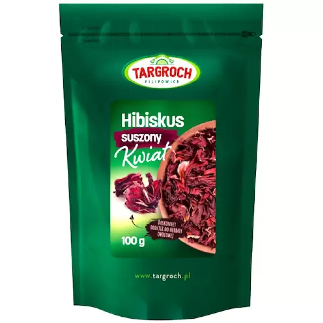 Targroch Hibiskus suszony Kwiat 100g Herbatka ziołowa owocowa